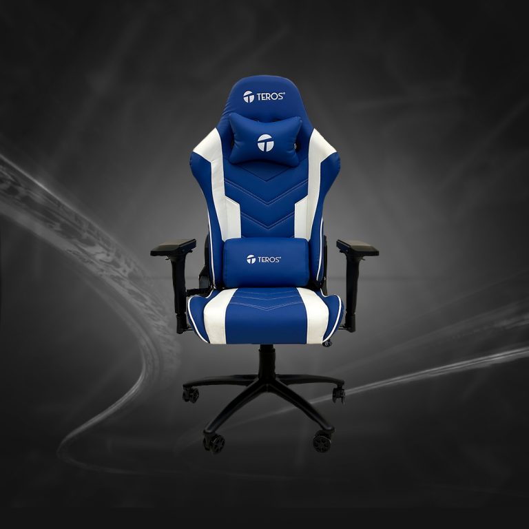 Silla Gamer Teros TE-8126B Azul y Blanco